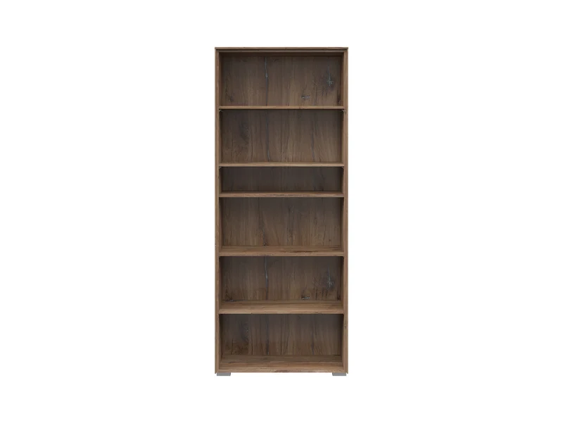 Nevada Open Bookcase 81 cm – Dark Flagstaff Oak, 5 Shelves, Living Room, Office, Bedroom