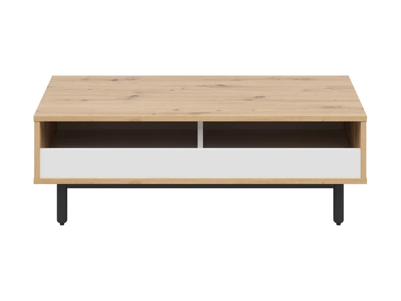 Gap Scandi Coffee Table – Artisan Oak, White & Black | Under-Shelf Storage | 110×60×38 cm | Living Room
