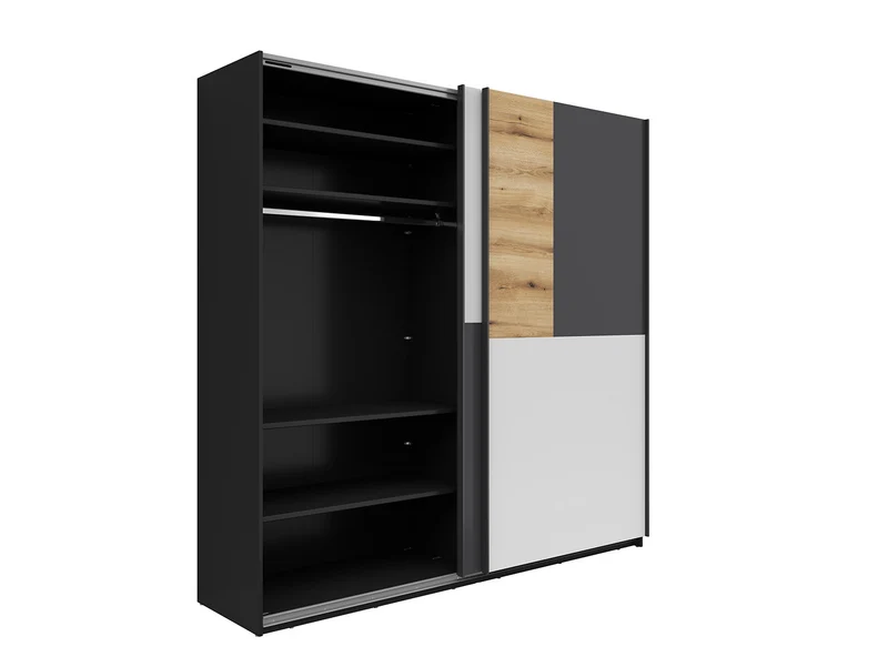 Mix Wardrobe Additional Shelves – Set of 2 | Black | 105.1×48 cm | Accessory for Mix Sliding Wardrobe