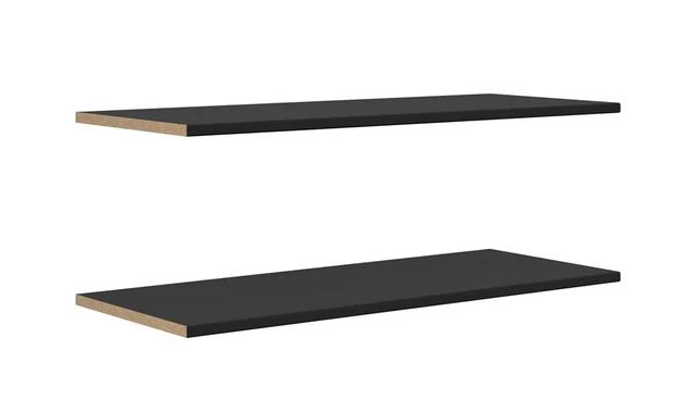 Mix Wardrobe Additional Shelves – Set of 2 | Black | 105.1×48 cm | Accessory for Mix Sliding Wardrobe
