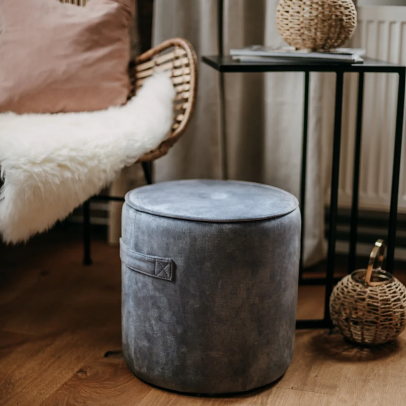 Hocker | Daisy in grau