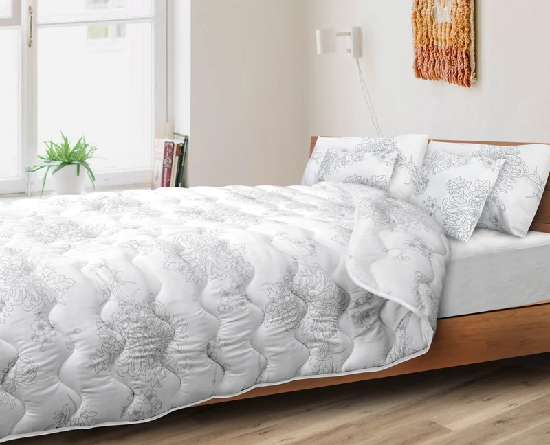 Bettdecke 155 x 220 cm ganzjährig allergikerfreundlich Mikrofaser bedruckt Silikonfüllungfüllung