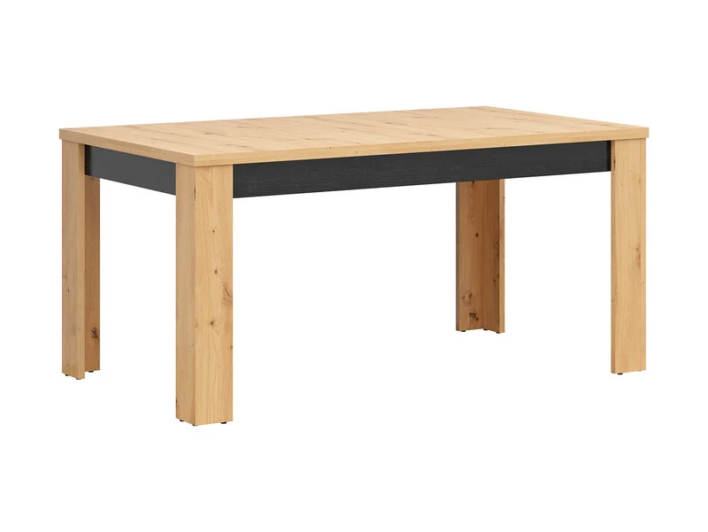 Ostia Extendable Dining Table 160–200 cm – Artisan Oak & Black Oak, L-Shaped Legs