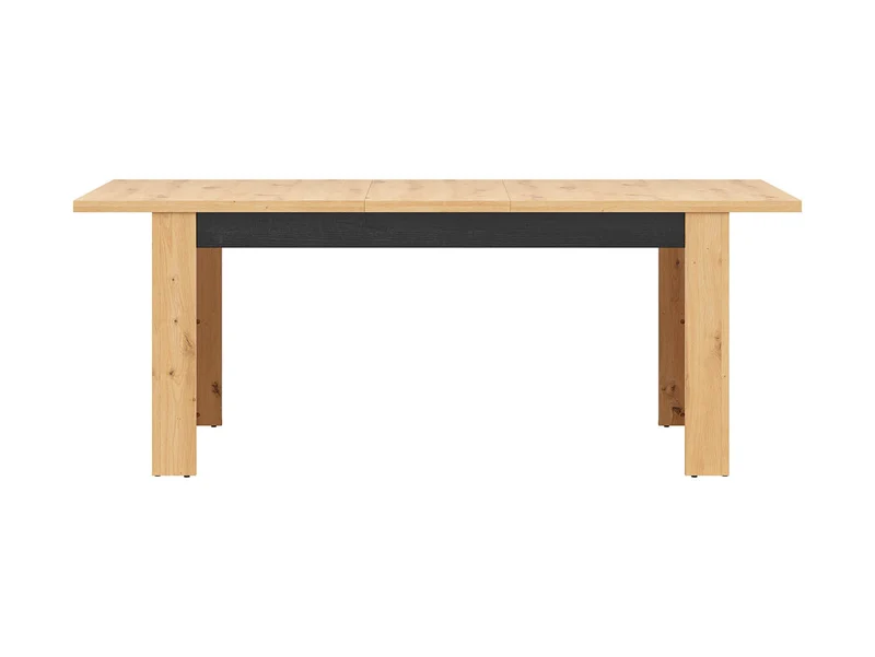 Ostia Extendable Dining Table 160–200 cm – Artisan Oak & Black Oak, L-Shaped Legs