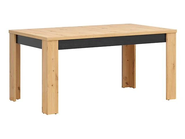 Ostia Extendable Dining Table 160–200 cm – Artisan Oak & Black Oak, L-Shaped Legs