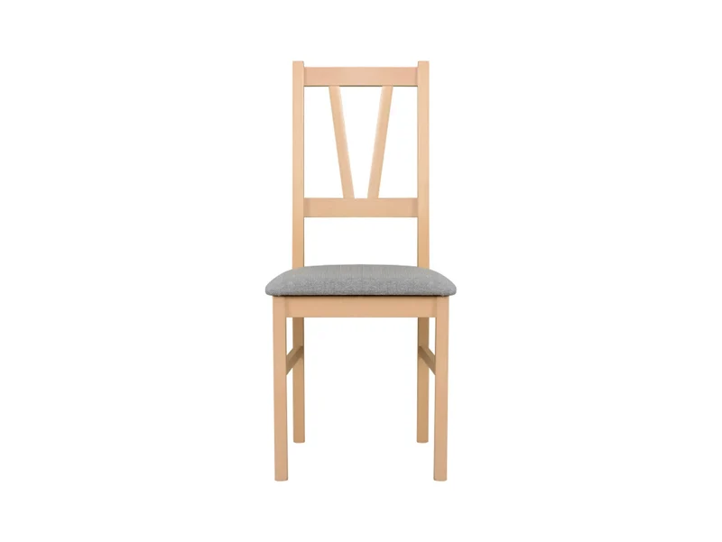 Filo Dining Chair – Scandinavian Style, Sonoma Oak & Light Grey Fabric, Slatted Back