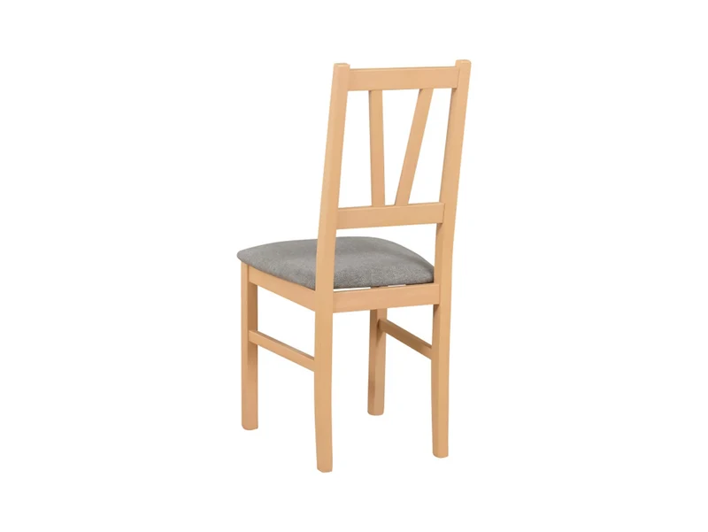 Filo Dining Chair – Scandinavian Style, Sonoma Oak & Light Grey Fabric, Slatted Back