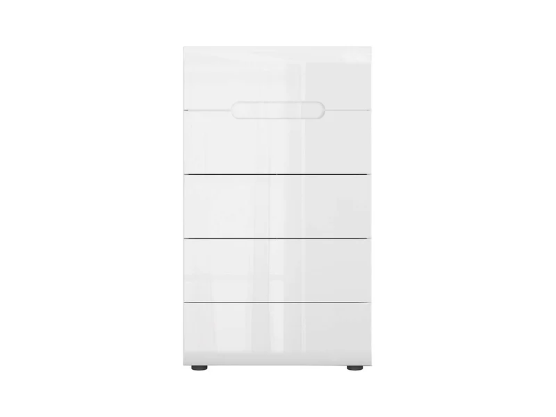 Azteca Trio Chest of Drawers 60 cm – White & White Gloss, 5 Soft-Close Drawers, Handleless