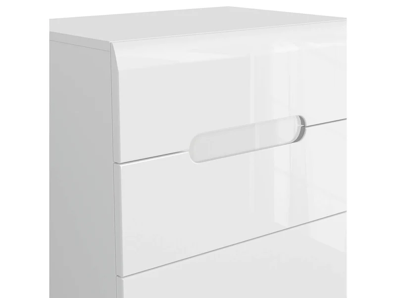 Azteca Trio Chest of Drawers 60 cm – White & White Gloss, 5 Soft-Close Drawers, Handleless