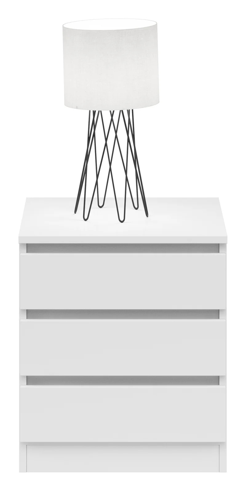 Saturn Bedside Table with 3 Drawers – White