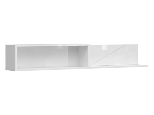 Forn Floating Wall Shelf 156 cm – White Gloss, 2 Compartments