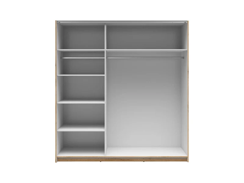 Tetrix Sliding Door Wardrobe 183 cm – Mirror Doors, Wotan Oak
