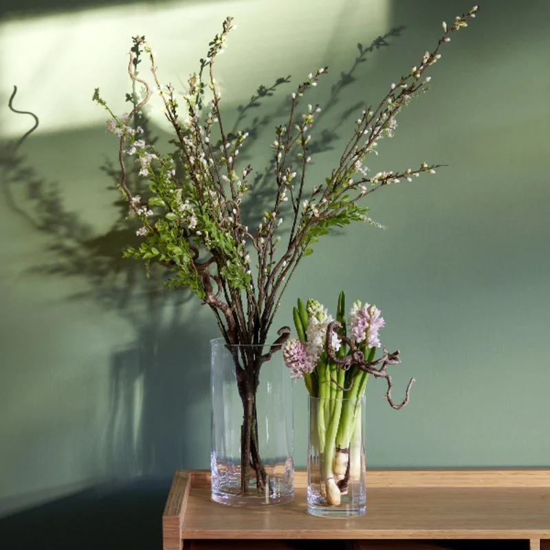Tagliare Vase Glas klar mit Optik H 28 × Ø 15 cm