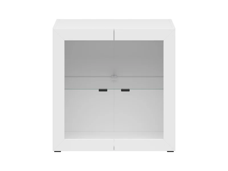 System 64 Display Cabinet | 2 Glass-Panel Doors & Glass Shelf | White | 64x64x35cm | Modular