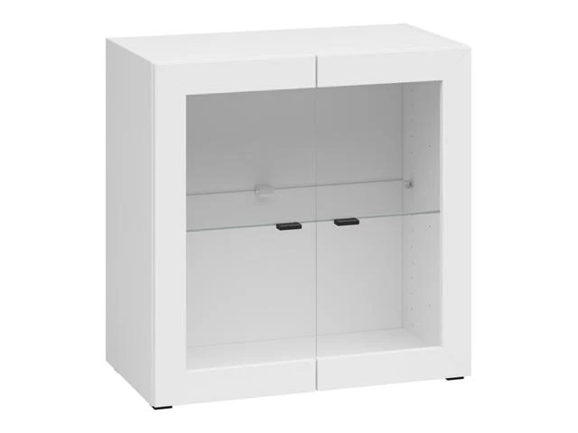 System 64 Display Cabinet | 2 Glass-Panel Doors & Glass Shelf | White | 64x64x35cm | Modular