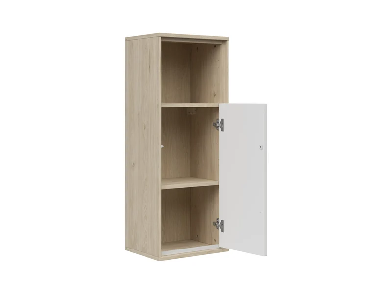 Ema Wall-Mounted Cabinet | Push-to-Open | Jackson Hickory Walnut & Light Grey | 36x100x34cm
