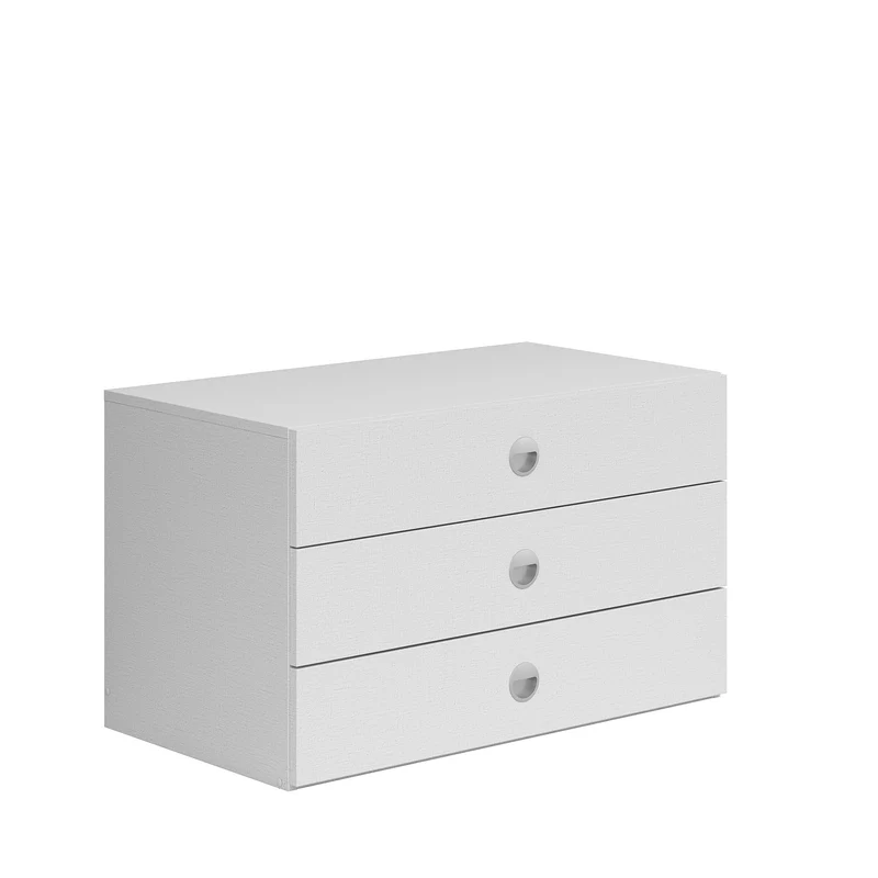 Osaka Wardrobe Drawer Unit 83 cm – Grey Canvas, 3 Drawers, Underwear & Accessories Storage