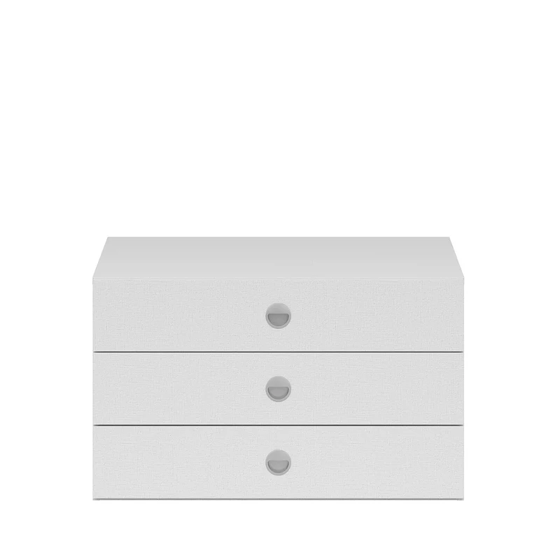 Osaka Wardrobe Drawer Unit 83 cm – Grey Canvas, 3 Drawers, Underwear & Accessories Storage