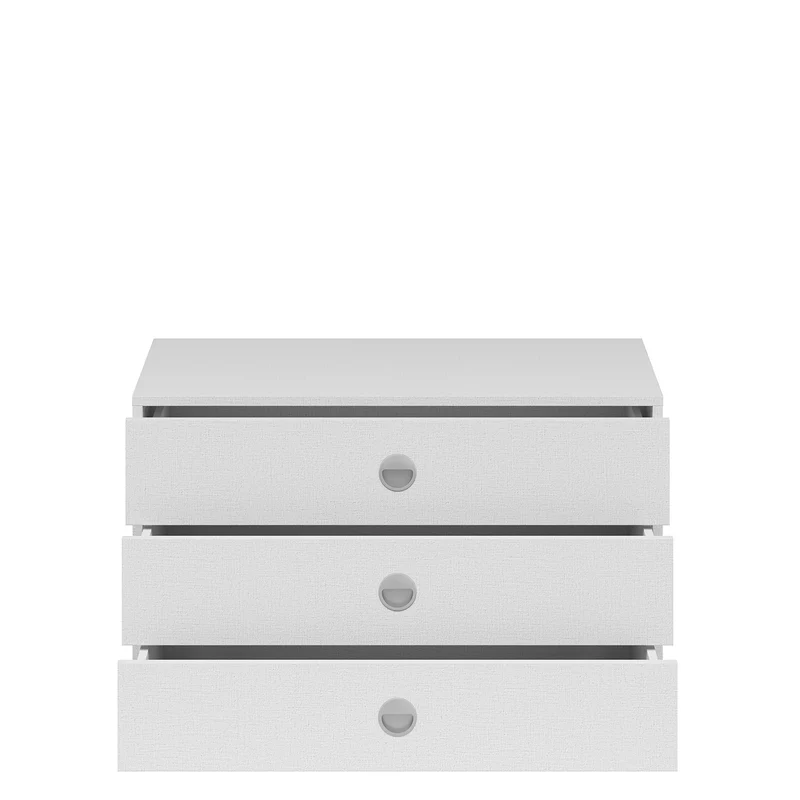 Osaka Wardrobe Drawer Unit 83 cm – Grey Canvas, 3 Drawers, Underwear & Accessories Storage