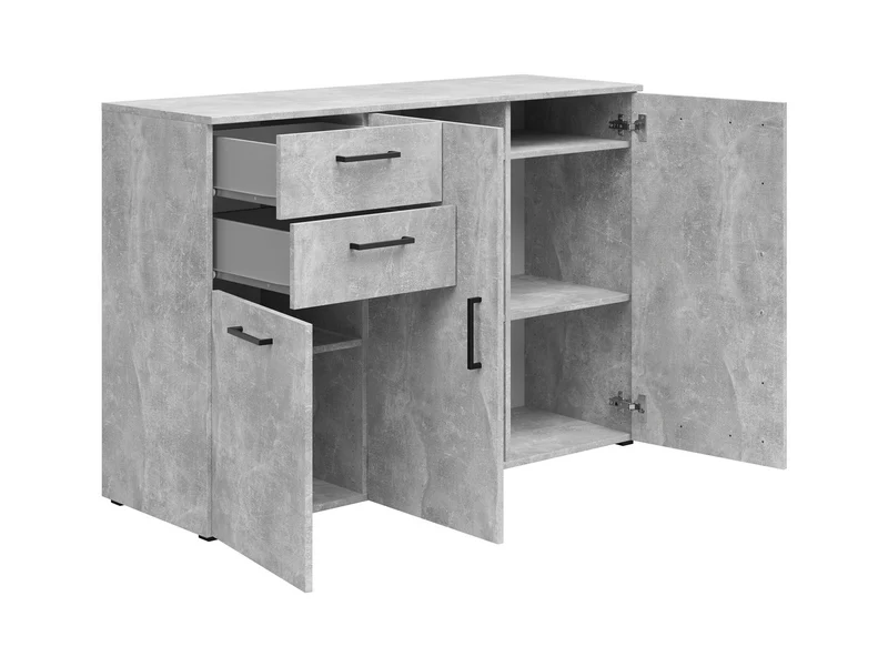 MultiDo Sideboard 120 cm – Light Atelier, 3 Doors with Shelves, 2 Drawers, Modular System