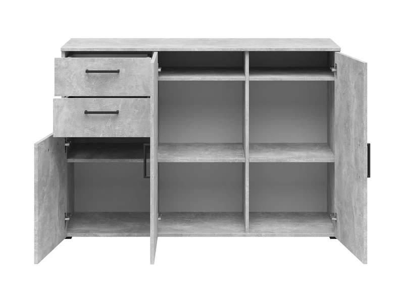 MultiDo Sideboard 120 cm – Light Atelier, 3 Doors with Shelves, 2 Drawers, Modular System
