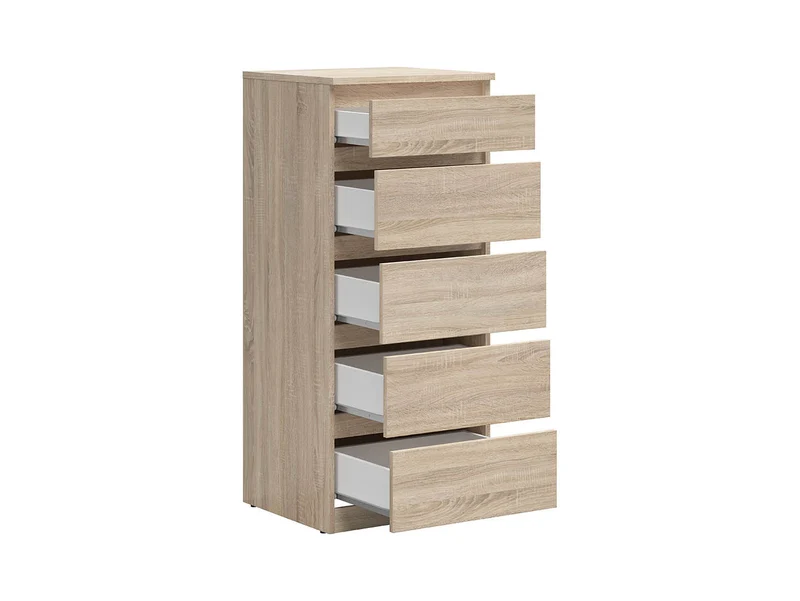 Tetrix Tall Chest of Drawers 50 cm – Sonoma Oak, 5 Drawers, Push-to-Open