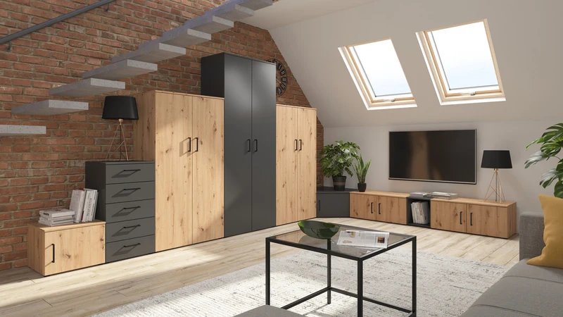 MultiDo Tall Modular Cabinet with Door – 6-Zone Storage Unit | Light Atelier | 50cm