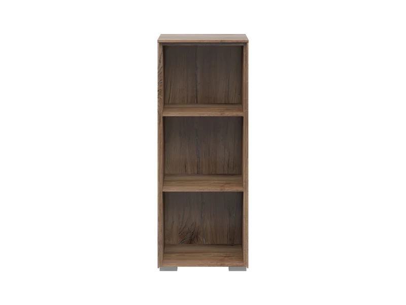 Nevada Open Shelving Unit – Compact 2-Shelf Bookcase | Dark Flagstaff Oak | 43cm