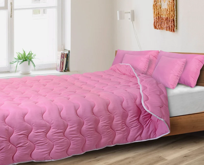 Bettdecke 155 x 220 cm ganzjährig allergikerfreundlich Mikrofaser rosa Silikonfüllungfüllung