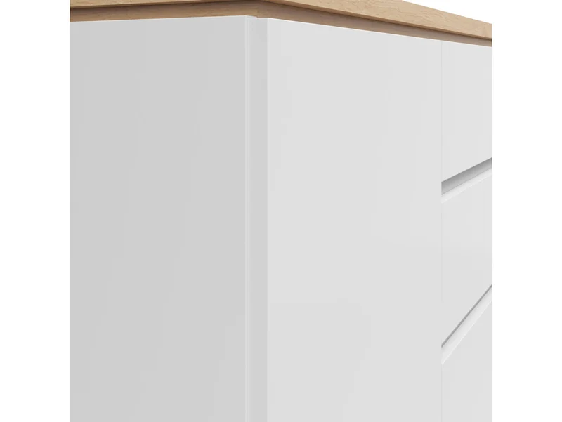 Yamael Chest of Drawers 139x93 cm – White & Artisan Oak, 2 Drawers, 3 Doors, Push-Open