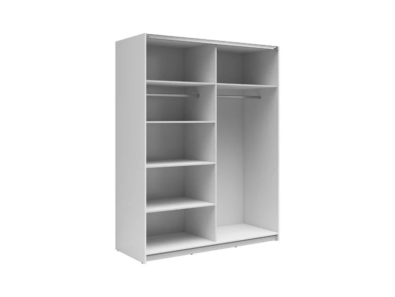 Tetrix Sliding Door Wardrobe 153 cm – White Gloss & Sonoma Oak, 2 Rails & 5 Shelves