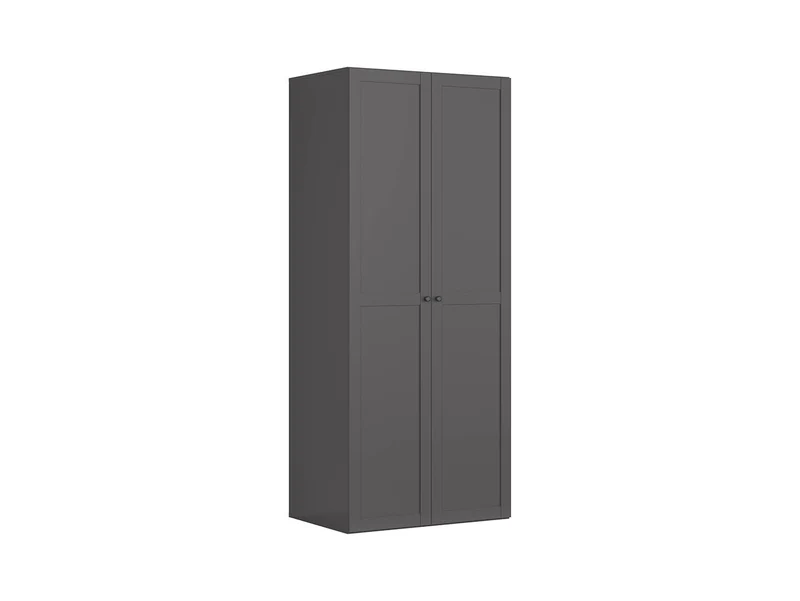 Flex Double-Door Wardrobe 100 cm – Graphite, 7 Shelves, 3 Drawers, 2 Rails, 240 cm Tall