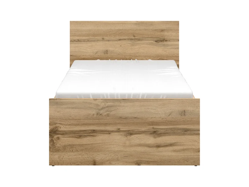 Zele Single Bed 90×200 cm – Wotan Oak, Tall Headboard, Optional Drawer