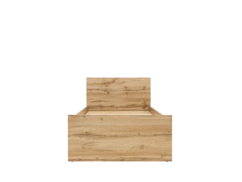 Zele Single Bed 90×200 cm – Wotan Oak, Tall Headboard, Optional Drawer
