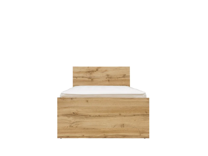 Zele Single Bed 90×200 cm – Wotan Oak, Tall Headboard, Optional Drawer