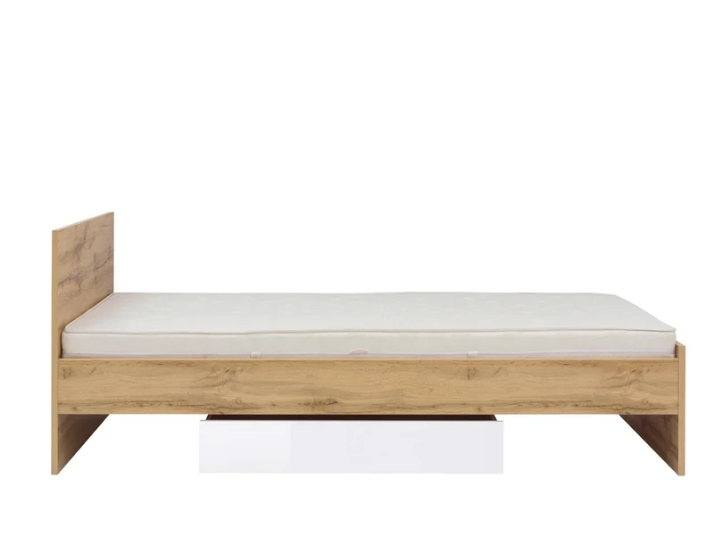 Zele Single Bed 90×200 cm – Wotan Oak, Tall Headboard, Optional Drawer