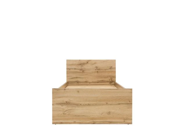 Zele Single Bed 90×200 cm – Wotan Oak, Tall Headboard, Optional Drawer