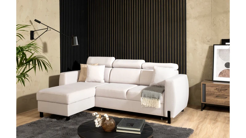 Tulio Corner Sofa Bed with Storage – Reversible Left/Right | Adjustable Headrests