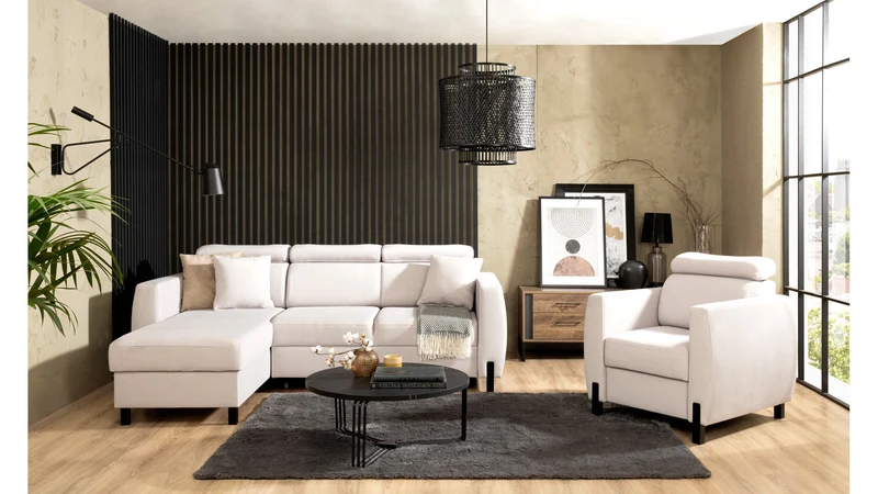 Tulio Corner Sofa Bed with Storage – Reversible Left/Right | Adjustable Headrests