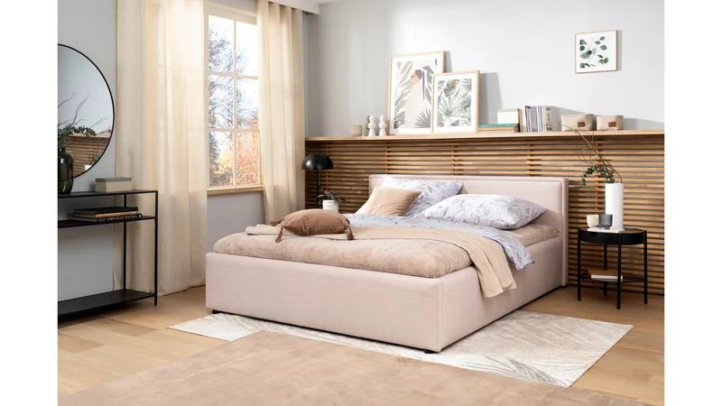 Nedin Upholstered Bed 160×200 – Frame & Mattress Not Included