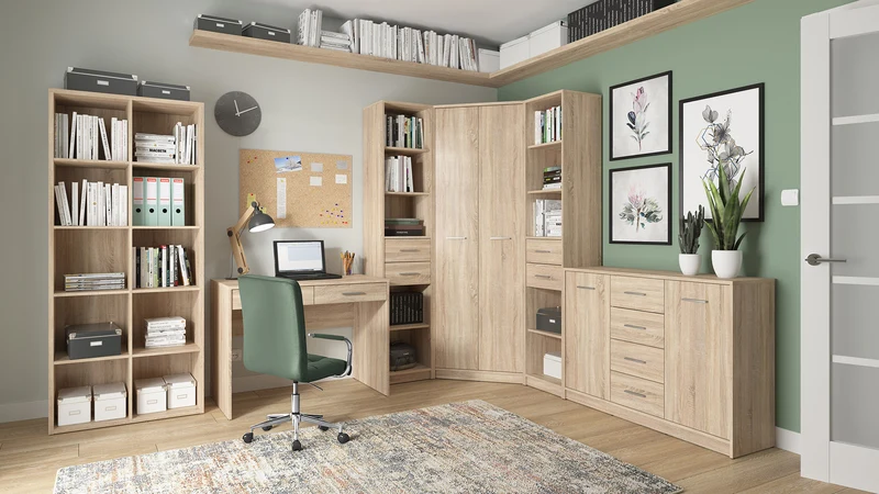 Nepo Plus Desk with 2 Drawers – Sonoma Oak | Kids & Teen Study Desk
