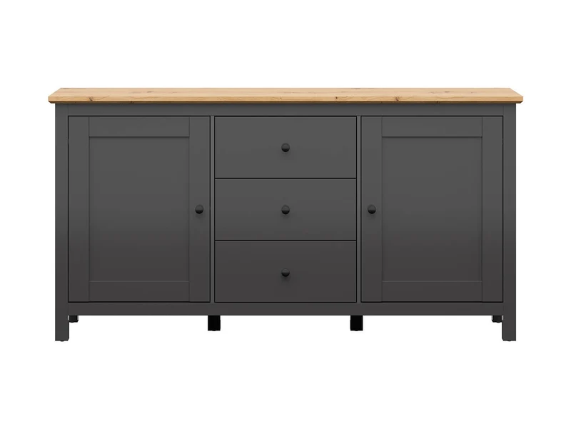 Hesen Sideboard 186 cm – Graphite / Artisan Oak | 2 Doors & 3 Drawers
