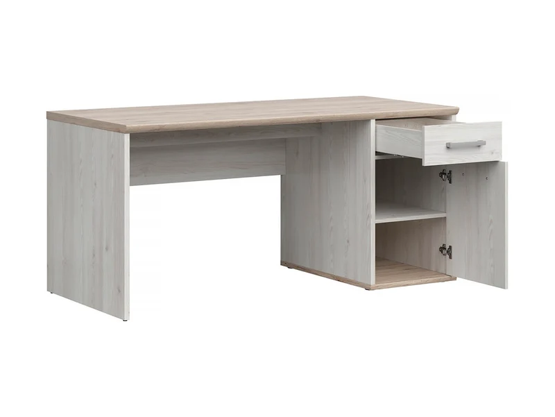 Romance Desk 160 cm with Drawer & Cupboard – Scandi Style | Sibiu Larch & San Remo Oak