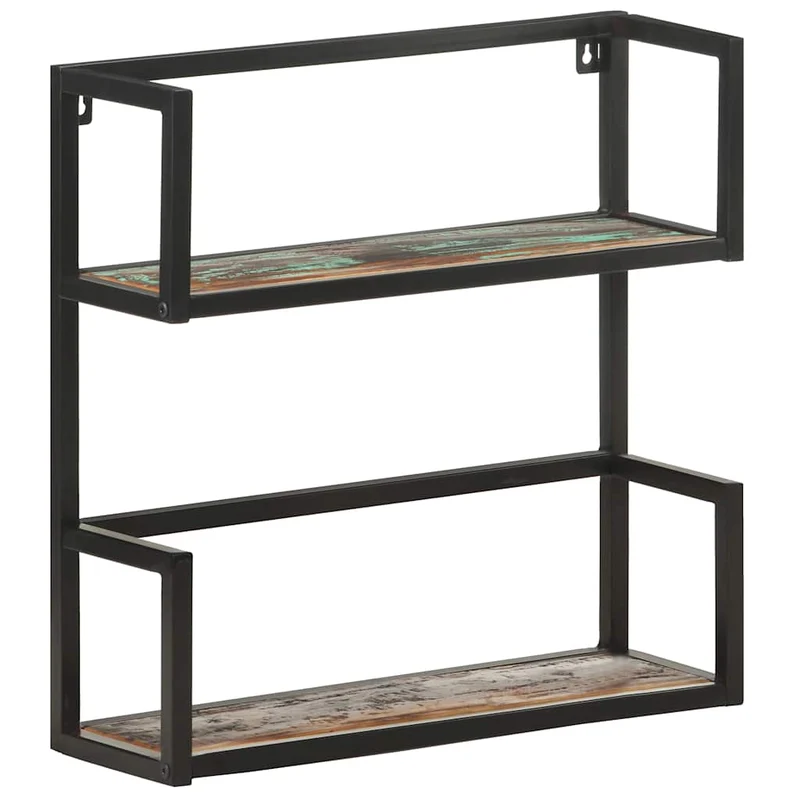 Wandregal 60x20x60 cm Altholz Massiv