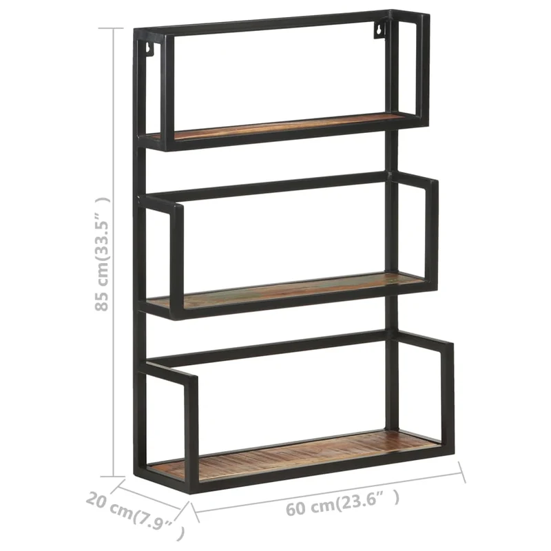 Wandregal 60x20x85 cm Altholz Massiv