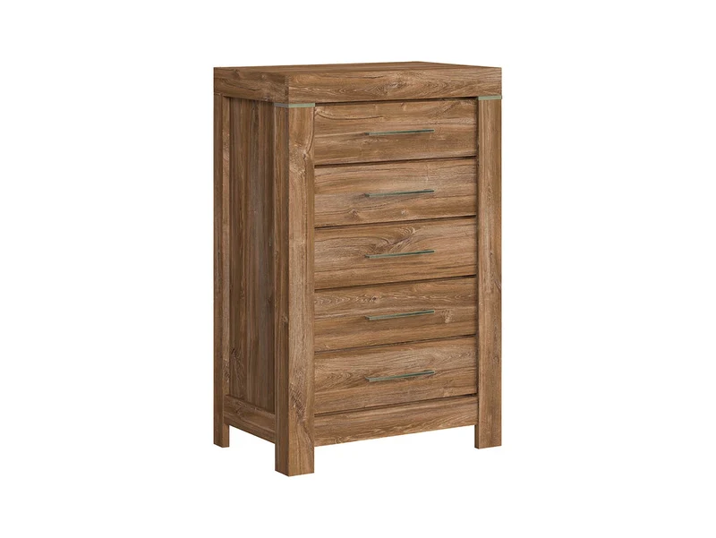 Gent Chest of Drawers — 5 Drawers, Soft-Close Runners & Scratch-Resistant Top, Stirling Oak