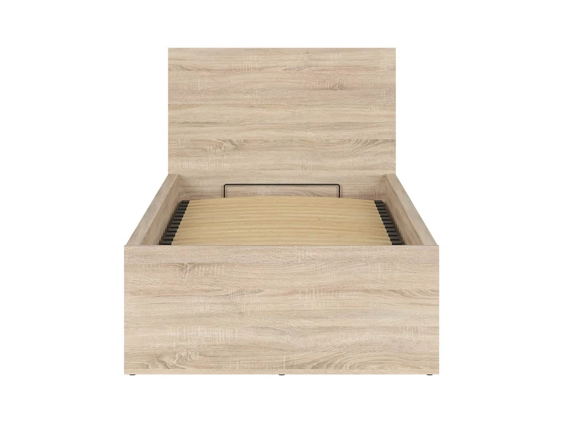 Tetrix Single Bed 90 + Ceres AV Pocket Spring Mattress Bundle | Sonoma Oak | 90x200cm | Storage