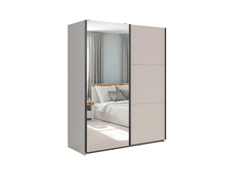 Tetrix Sliding Door Wardrobe 153 cm | Kashmir | 1 Mirror Door