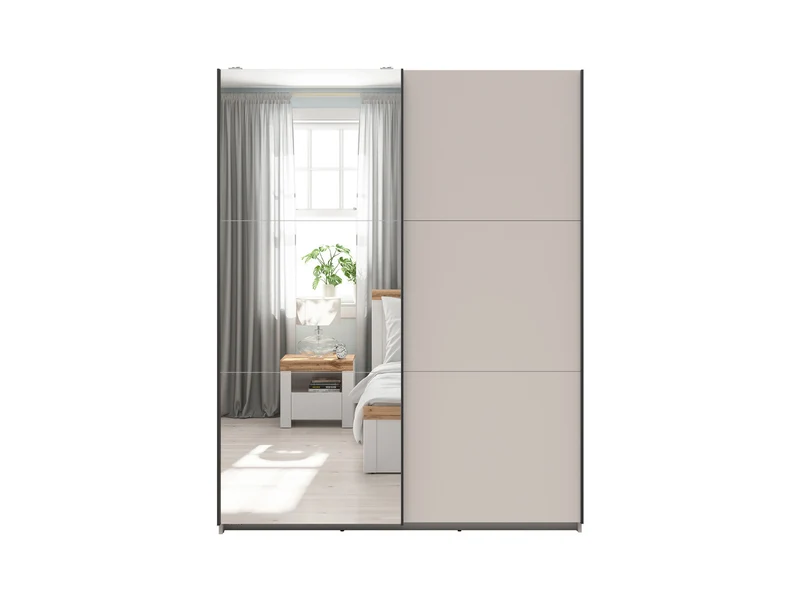 Tetrix Sliding Door Wardrobe 153 cm | Kashmir | 1 Mirror Door
