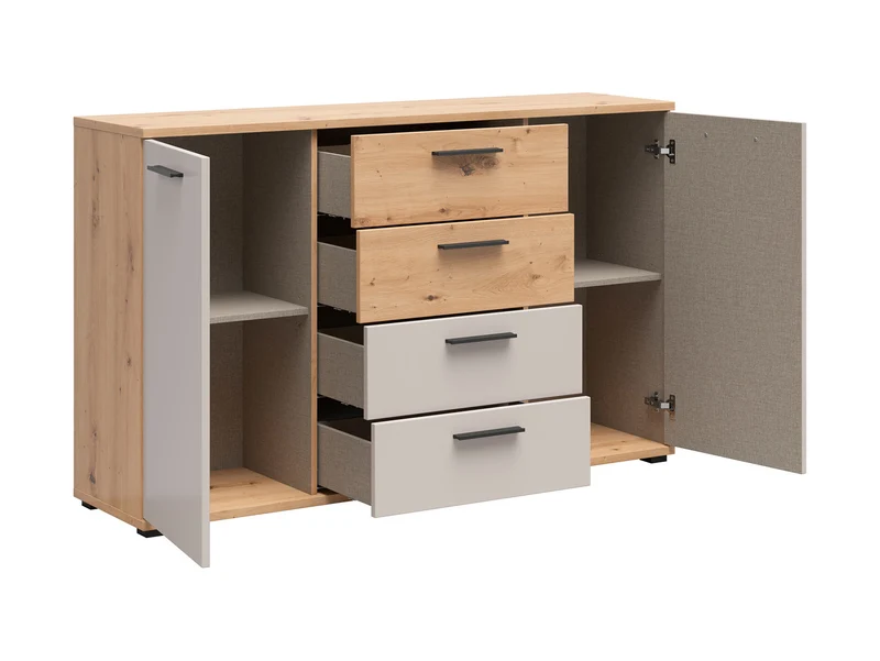 Sindara Sideboard 150 cm | 2 Doors & 4 Drawers | Artisan Oak & Kashmir